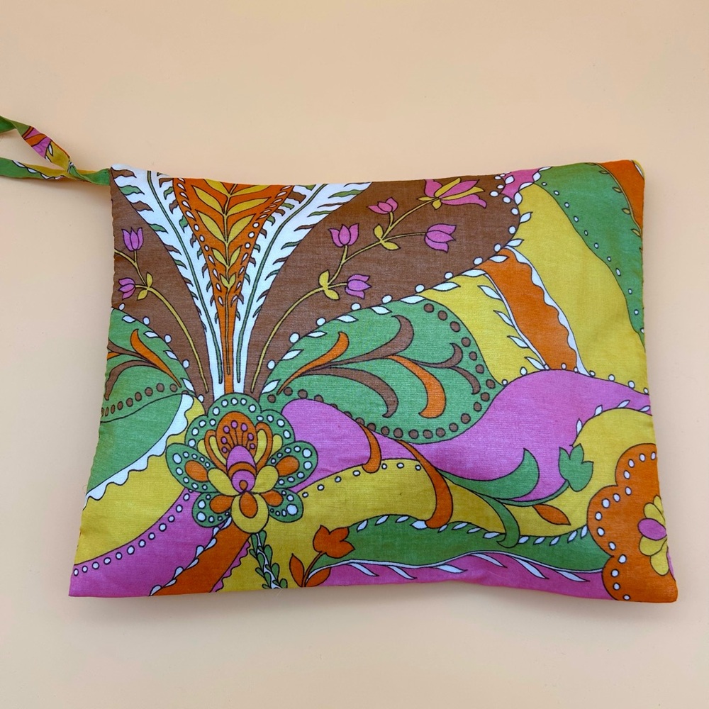 ZARA - Colorful Floral Zipper Pouch/ Small Travel Bag